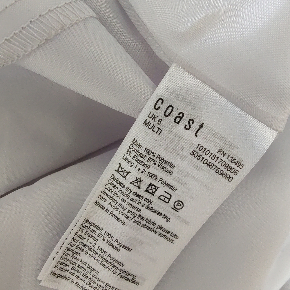 Coast Multi Vinca Printed Overlay Midi Dress Size 6 Wedding £169 - Picture 13 of 16